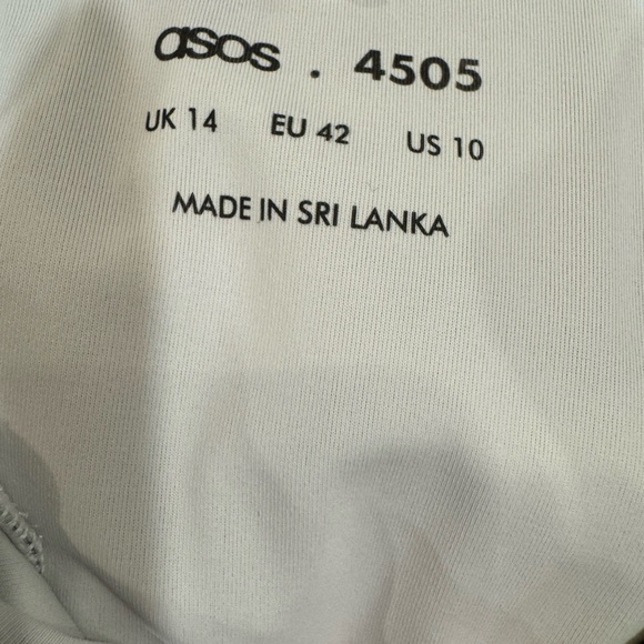 ASOS 4505 Swimsuit white and Black One Piece Swimwear Brazilian Cut Sz 10 - Picture 5 of 7